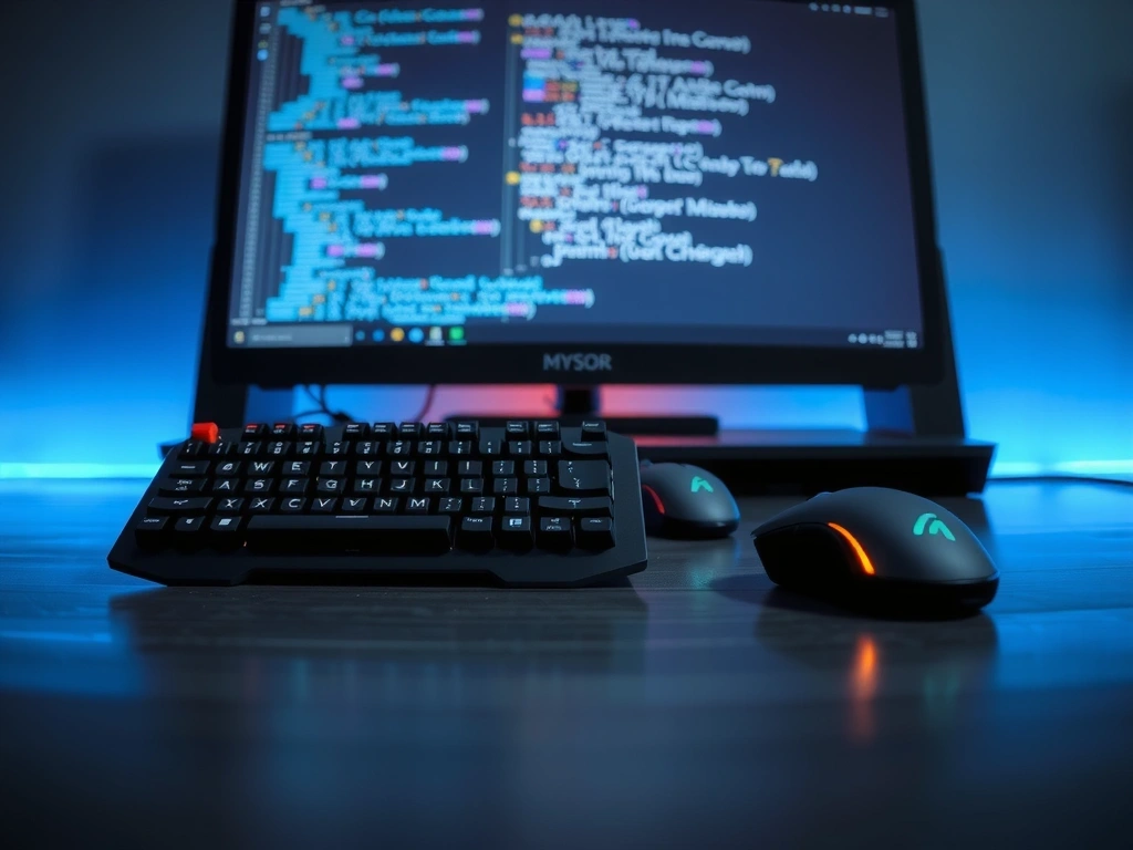 A high-tech gaming workspace representing data security.